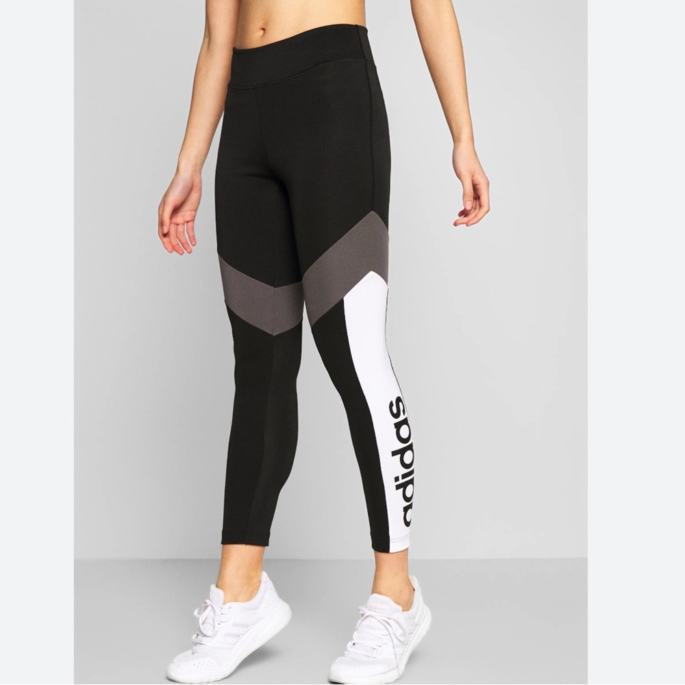 Adidas Aeroready Leggings Women's Small Black Stripes Cropped Yoga Pants